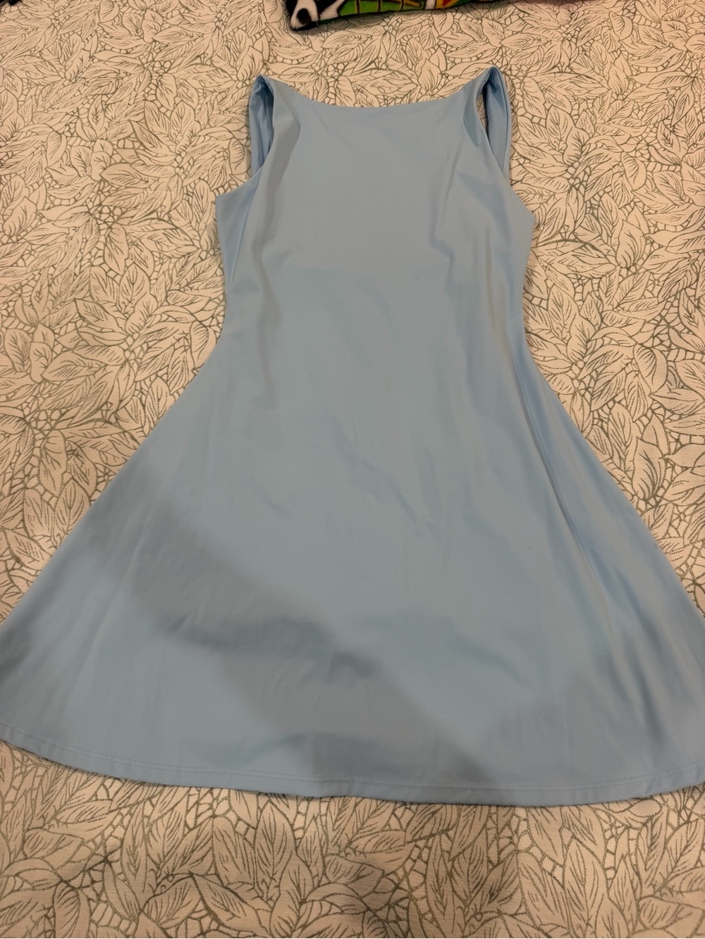 Qinsen Athletic Sleeveless Light Blue A-Line Women's Dress